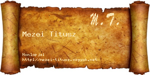 Mezei Titusz névjegykártya